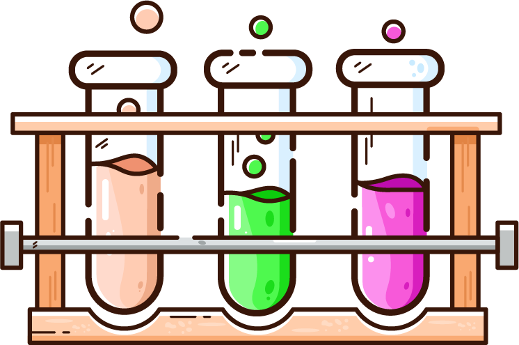 Scientific tubes with liquid inside of them.
