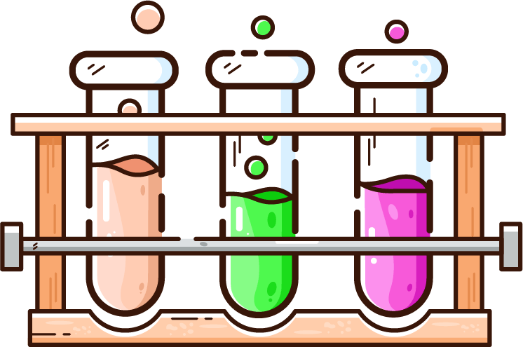 Scientific tubes with liquid inside of them.